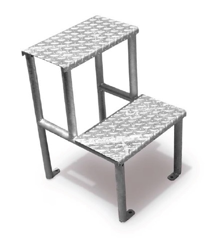 ESCADA DE FOSSO GALVANIZADA COM 2 DEGRAUS