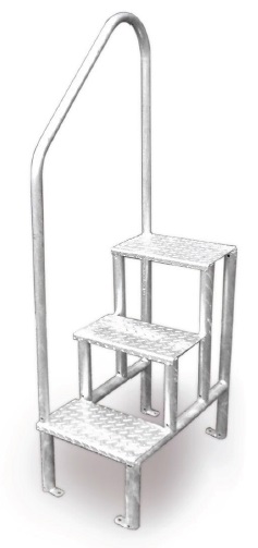 ESCADA DE FOSSO GALVANIZADA COM 3 DEGRAUS